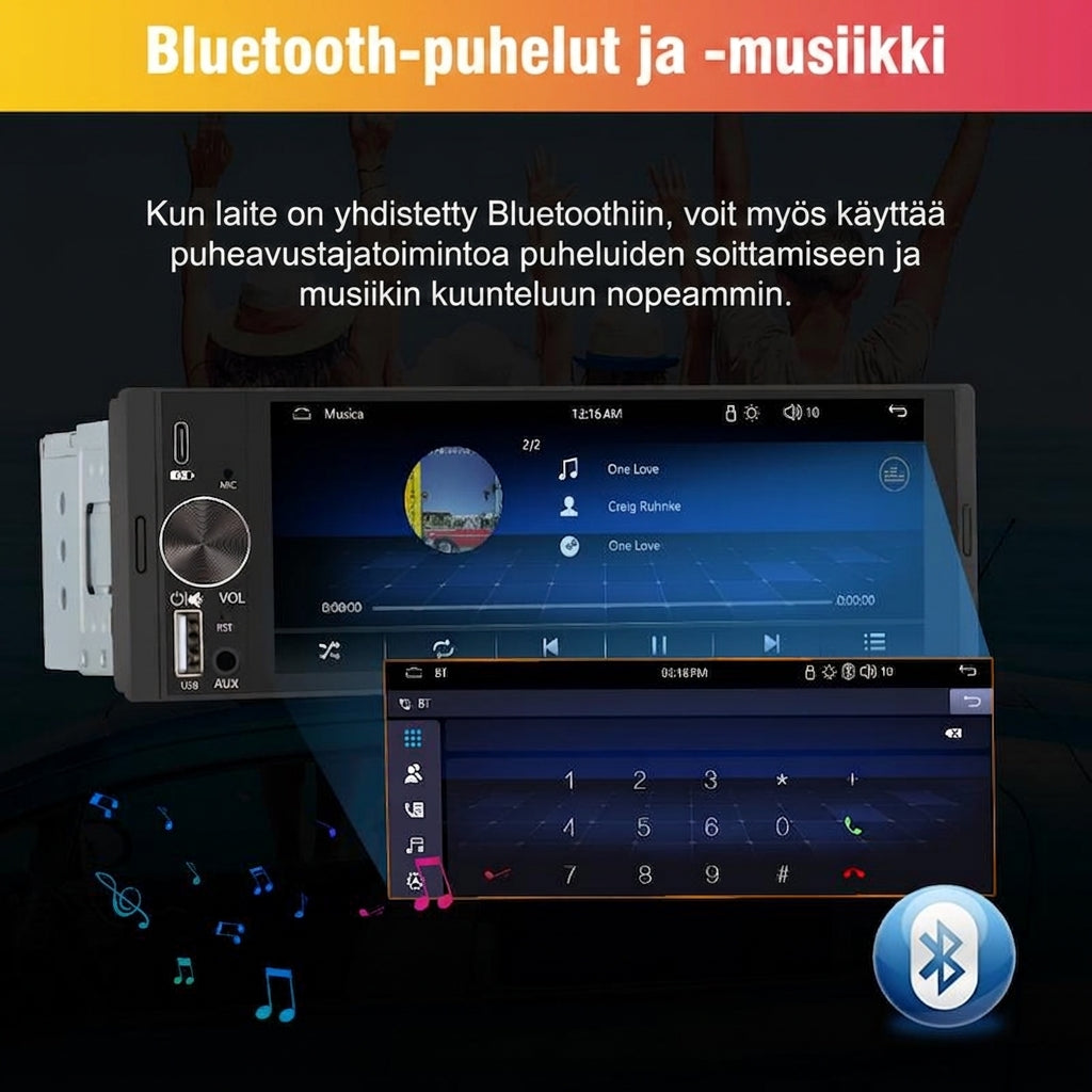 6,36 tuuman langaton älykäs kosketusnäyttö | Bluetooth | Ääniohjaus | HD-multimediakosketusnäyttö