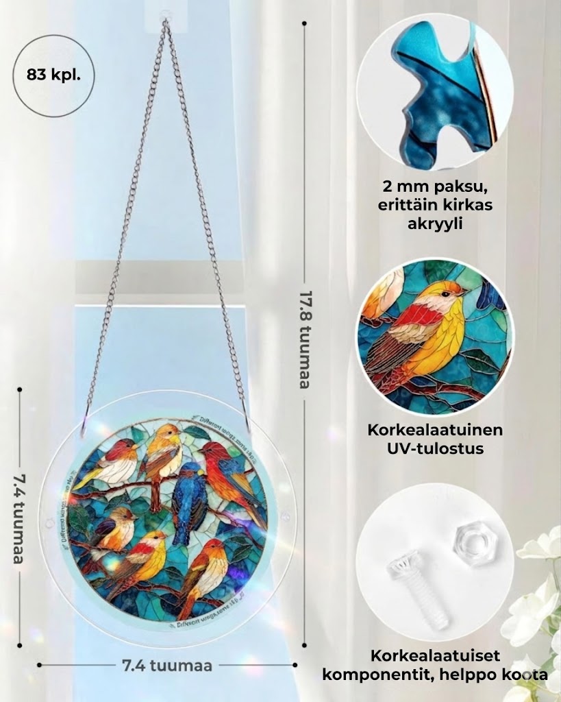 Riippuva akryylinen aurinkosieppari-palapeli – 83 palaa
