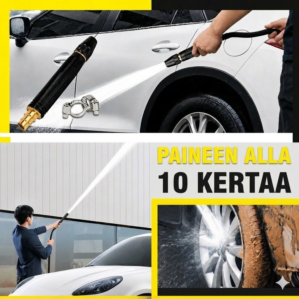 Päivitetty painepesuri autonpesuun