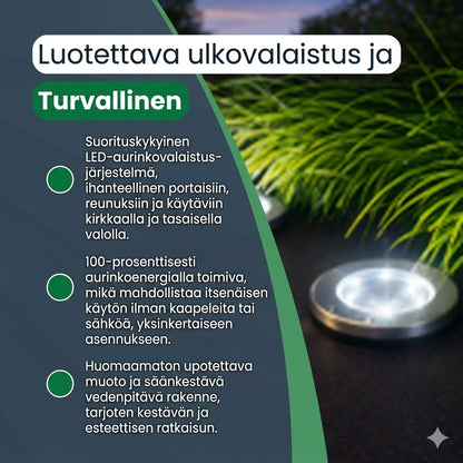 LumaStep | Aurinkokennovalaisin ulkokäyttöön | Vedenpitävä LED-maavalaisin portaisiin ja puutarhaan