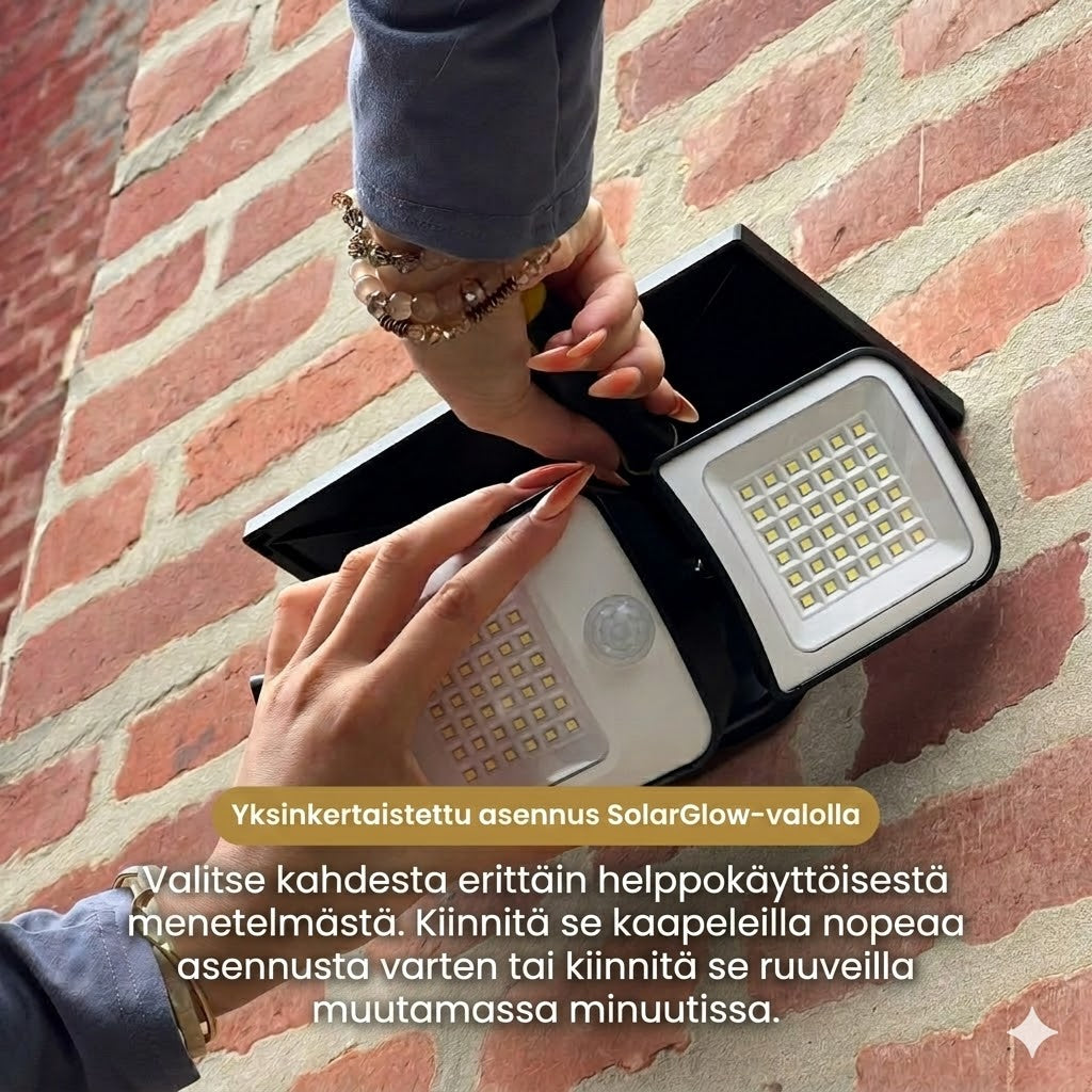 SolarGlow™ | Aurinkokennokäyttöinen ulkovalaisin liiketunnistimella