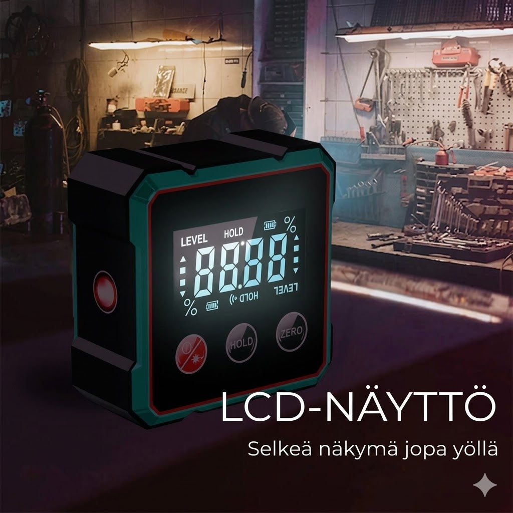 🔥4-sivuinen magneettinen digitaalinen kulmamittari laserilla