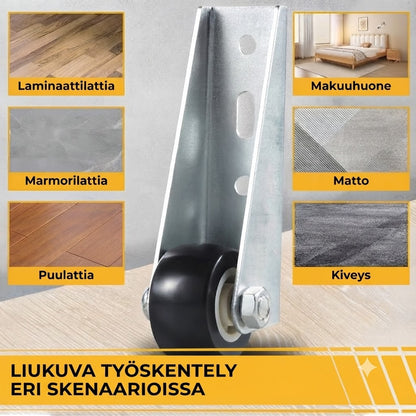 Herkästi pyörivät kalustepyörät huonekaluille ja oville - 2 kpl