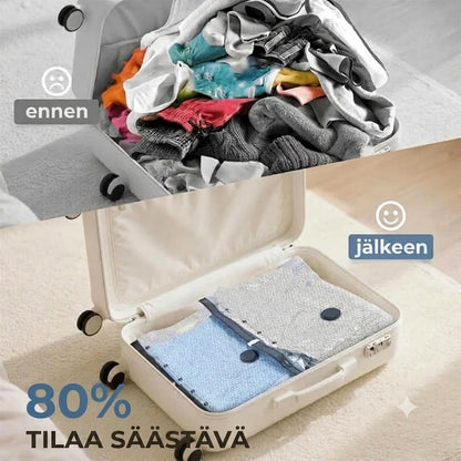 Tyhjiöpumppu tilaa säästävillä pusseilla
