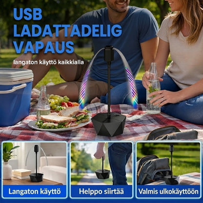 Ladattava USB Kärpäkseenkarkotin-Tuuletin – Sisäänvedettävä / Kokoontaitettava Hyönteiskarkotin Ulkokäyttöön