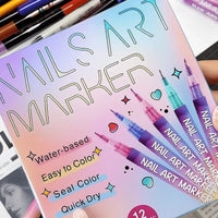 Nail Art Marker™ | Koristelukynä ohuille & paksuille viivoille | Tarkkoihin yksityiskohtiin ja täyteläisiin väripintoihin
