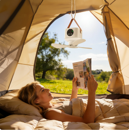 CAMPBREEZE | Ladattava lamppu tuulettimella