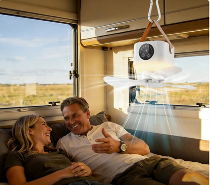 CAMPBREEZE | Ladattava lamppu tuulettimella