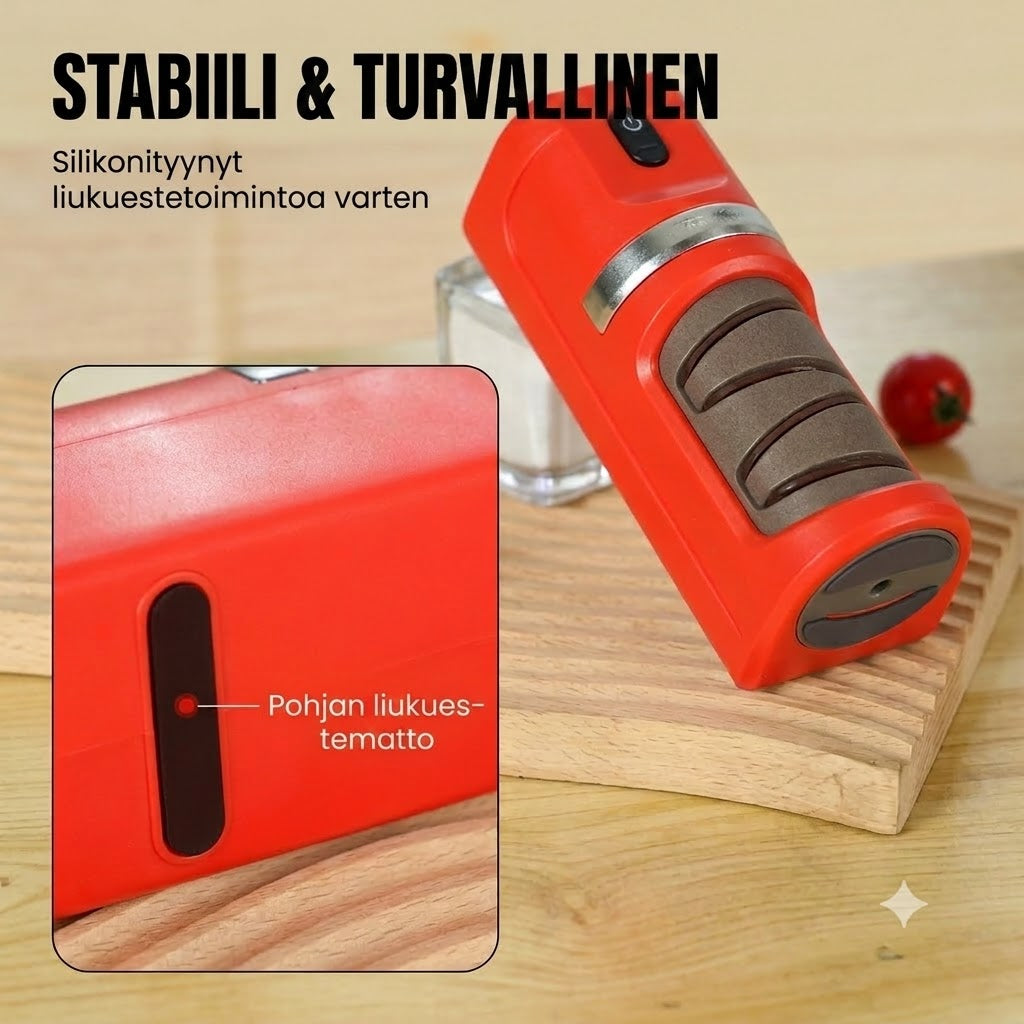Vuoden 2026 uusin päivitetty malli! Automaattinen veitsenteroitin keittiöveitsille – Nopea teroitus, ladattava ja johdoton 🗡️🔋