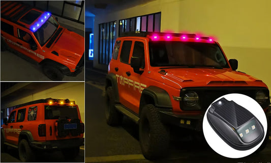 Aurinkokennokäyttöinen RGB-valaistus auton katolle