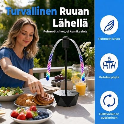 Ladattava USB Kärpäkseenkarkotin-Tuuletin – Sisäänvedettävä / Kokoontaitettava Hyönteiskarkotin Ulkokäyttöön