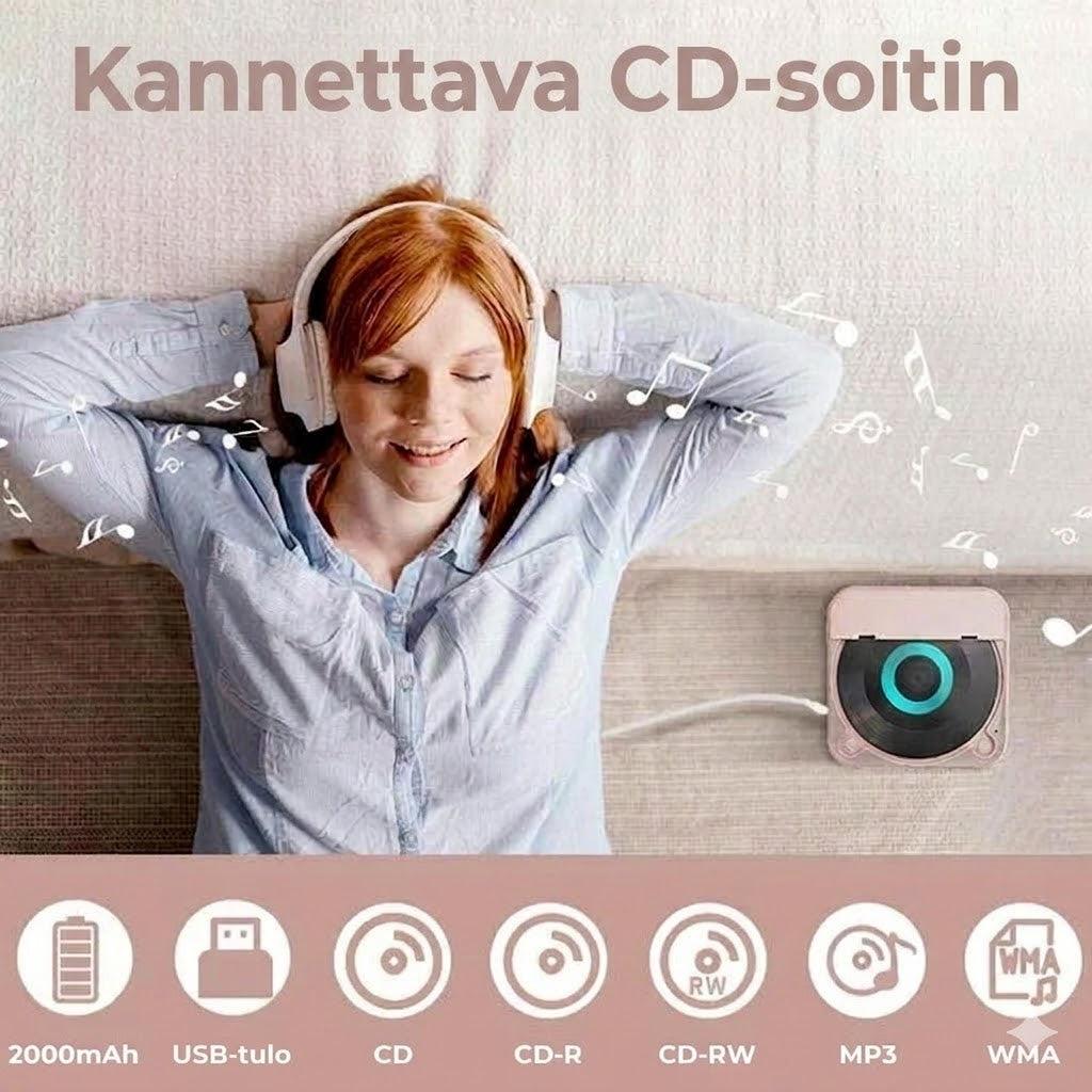 Kannettava CD-soitin Bluetoothilla