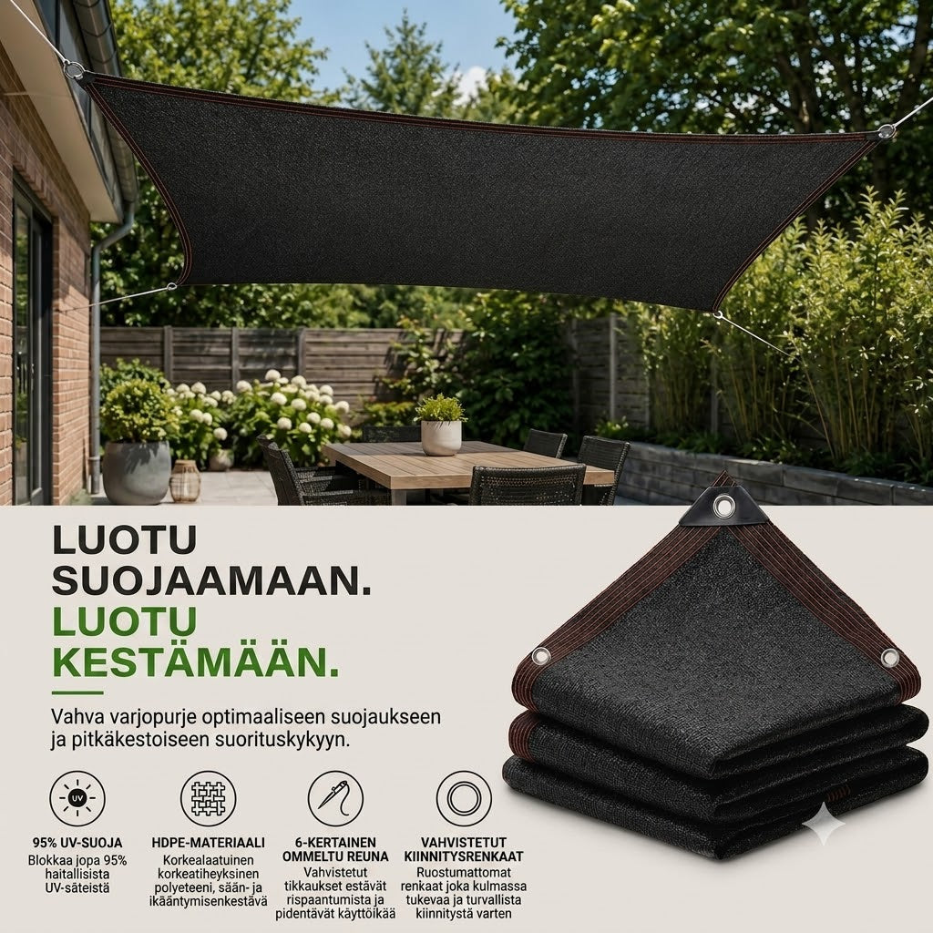 SunChill™ | Ensiluokkainen HDPE-aurinkopurje viileyteen ja aurinkosuojaukseen