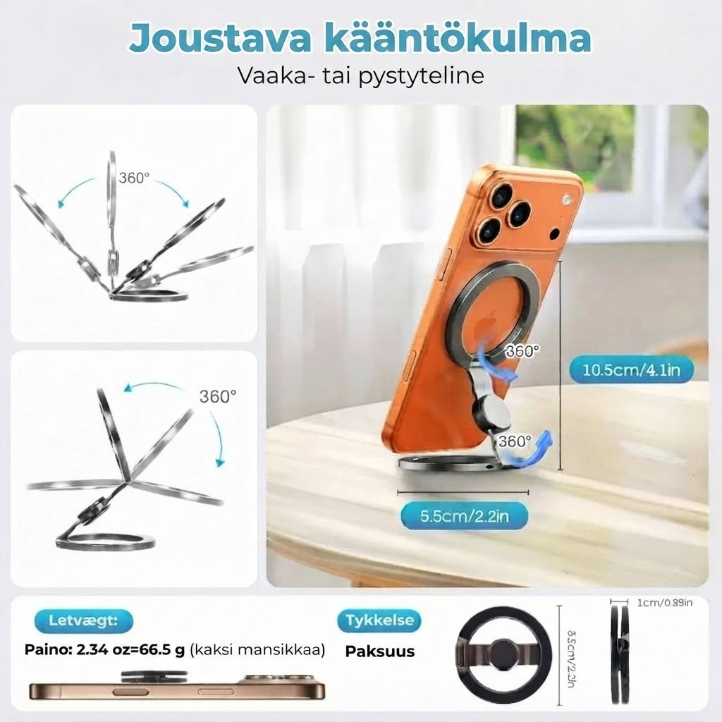 Magneettinen puhelinteline ja fidget spinner