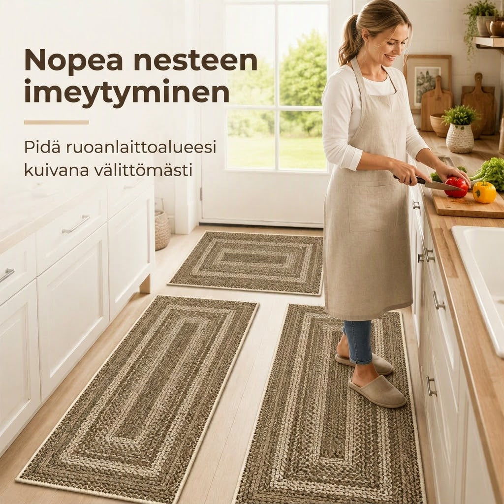 Elegantti kudottu käytävämatto