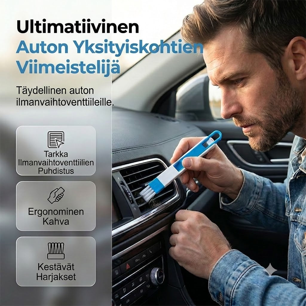 2-in-1 Puhdistusharja urille, raoille & saumoille – Tarkka ja vaivaton puhdistus – Ihanteellinen ikkunoille, kiskoille ja vaikeapääsyisiin kulmiin 🧹🏠