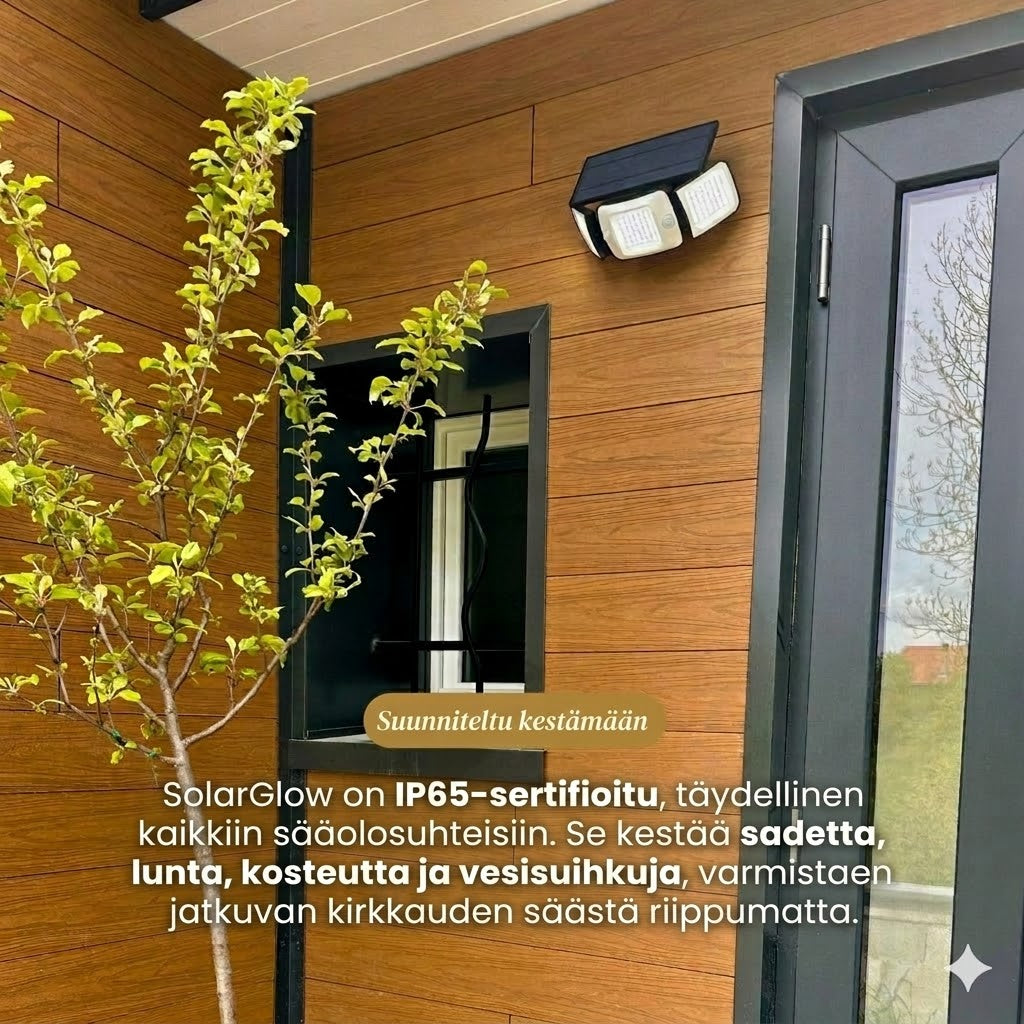 SolarGlow™ | Aurinkokennokäyttöinen ulkovalaisin liiketunnistimella