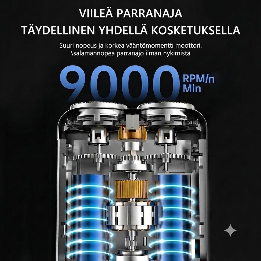 🧔Kannettava Sähköinen Miniparranajokone Miehille – Tekoälytunnistus, Magneettinen Pää, Pikalataus
