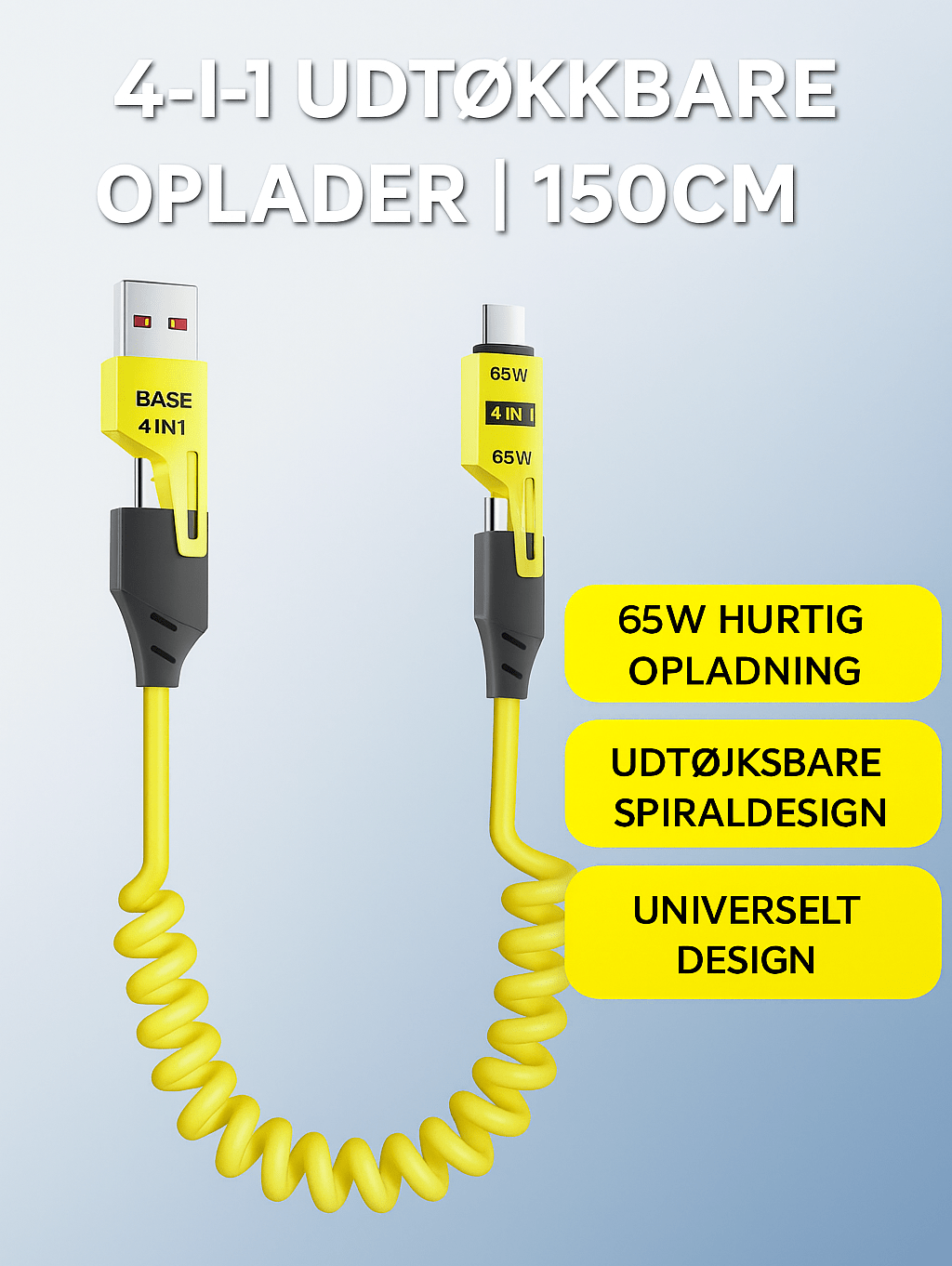 4-in-1 Sisäänvedettävä Latauskaapeli™ | Yksi kaapeli kaikille laitteillesi – kompakti, tehokas ja valmis matkaan!