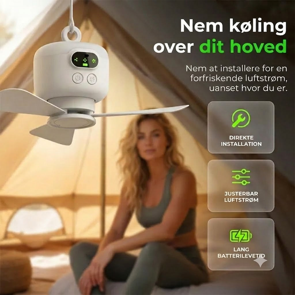 Ladattava tuuletin LED-valolla – viilennystä ja kirkasta valoa kaikkialle ✨