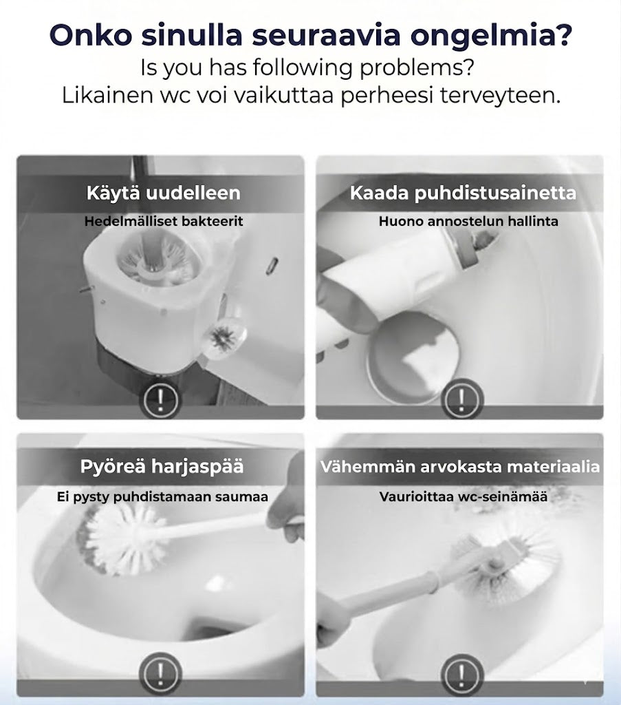 Hygieeninen ja antibakteerinen wc-harja (sis. 6-36 tuoksutyynyä)