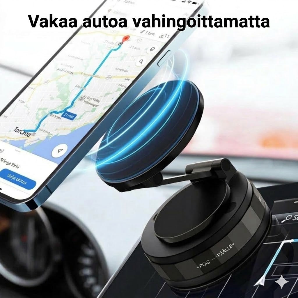 Magneettinen imukuppi – Taitettava 360° puhelinteline tyhjiölukolla
