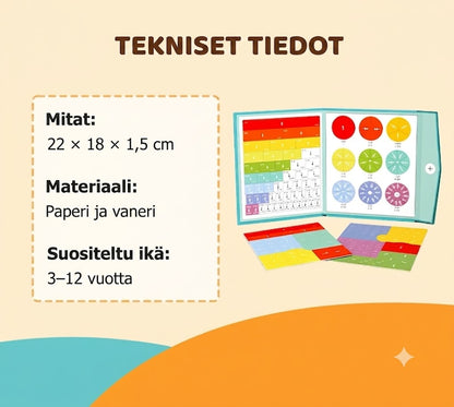💖 Magneettinen murtoluku-palapelikirja lapsille