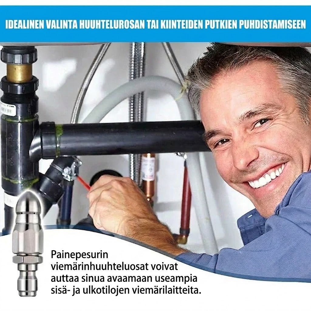 🔩  Ruostumattomasta teräksestä valmistettu viemärinpuhdistussuutin – Poistaa tukokset ja ehkäisee niitä tehokkaasti 💦🚿