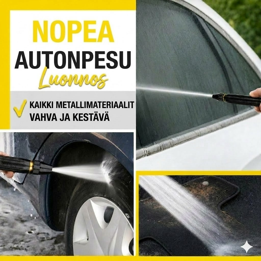 Päivitetty painepesuri autonpesuun