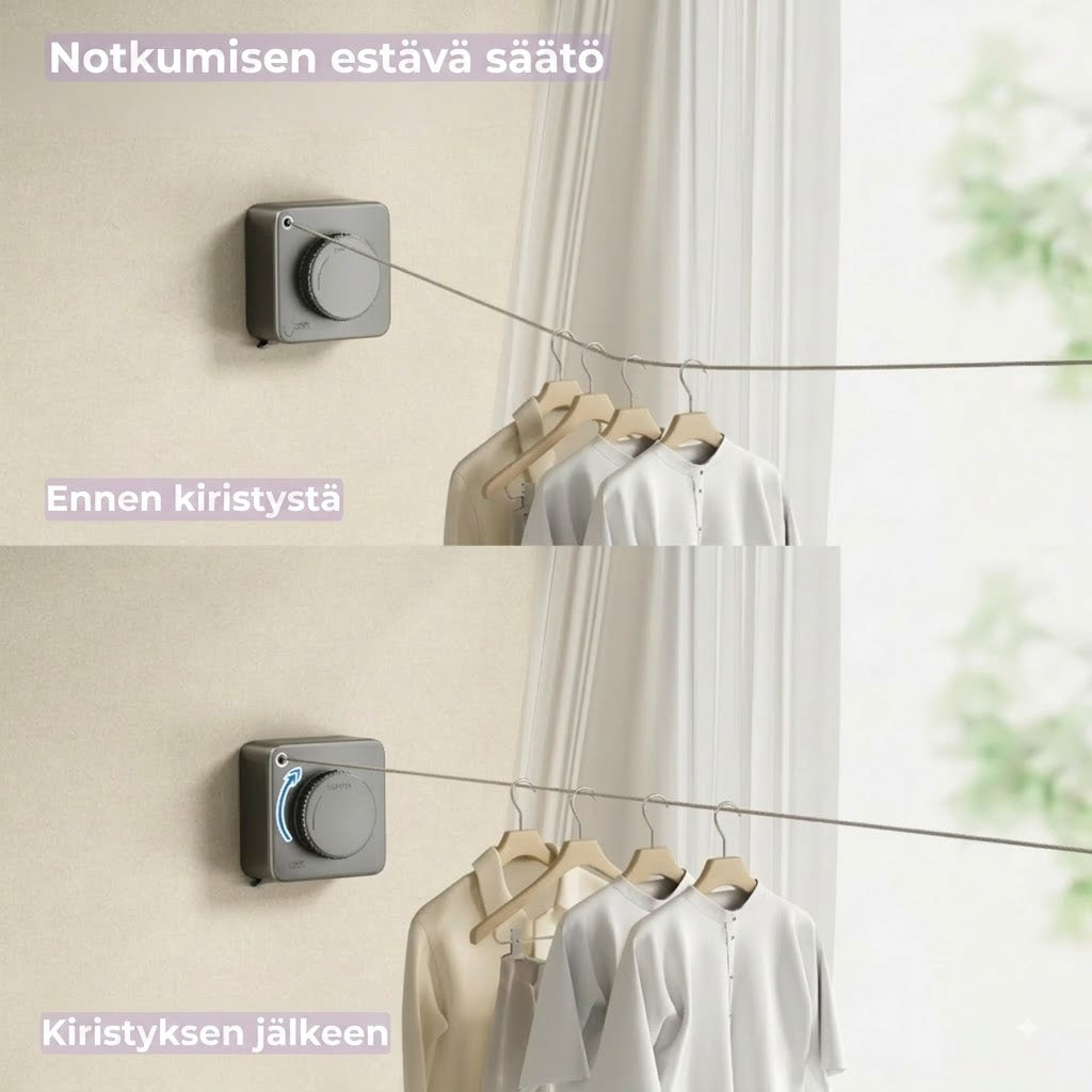Tilaasäästävä pyykkinaru