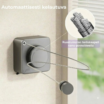 Tilaasäästävä pyykkinaru