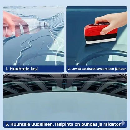 GlassCoating | Auton lasin öljykalvon poisto- ja pinnoiteneste sekä harja