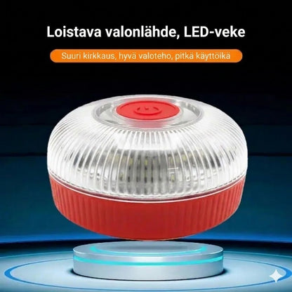 V16 Stroboskooppinen varoitusvalo voimakkaalla magneettijalustalla ja akulla
