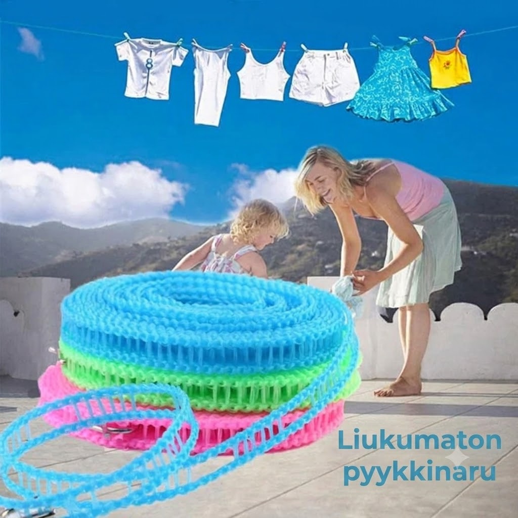 Sisäänvedettävä pyykkinaru