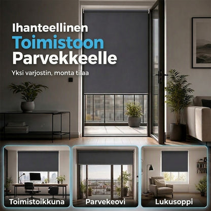 🪟 Moottoroitu pimennysrullaverho kaukosäätimellä – PVC – Leveys 47–240 cm – Johdollinen tai akkukäyttöinen moottori – Makuuhuoneeseen, toimistoon ja parvekkeelle 🏠