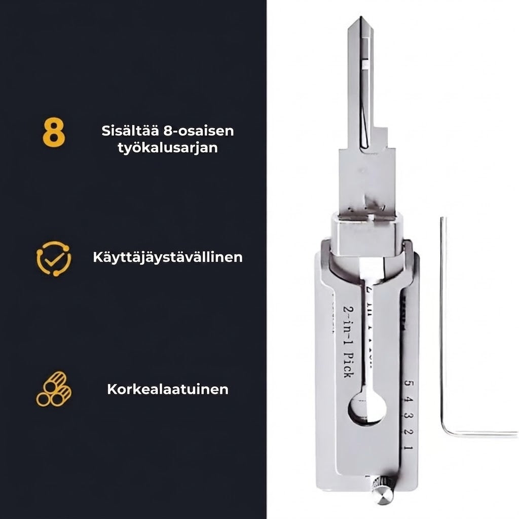 Tiirikkasetti ruostumattomasta teräksestä