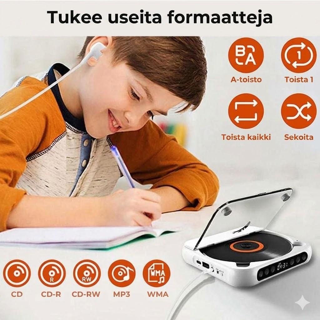 Kannettava CD-soitin Bluetoothilla