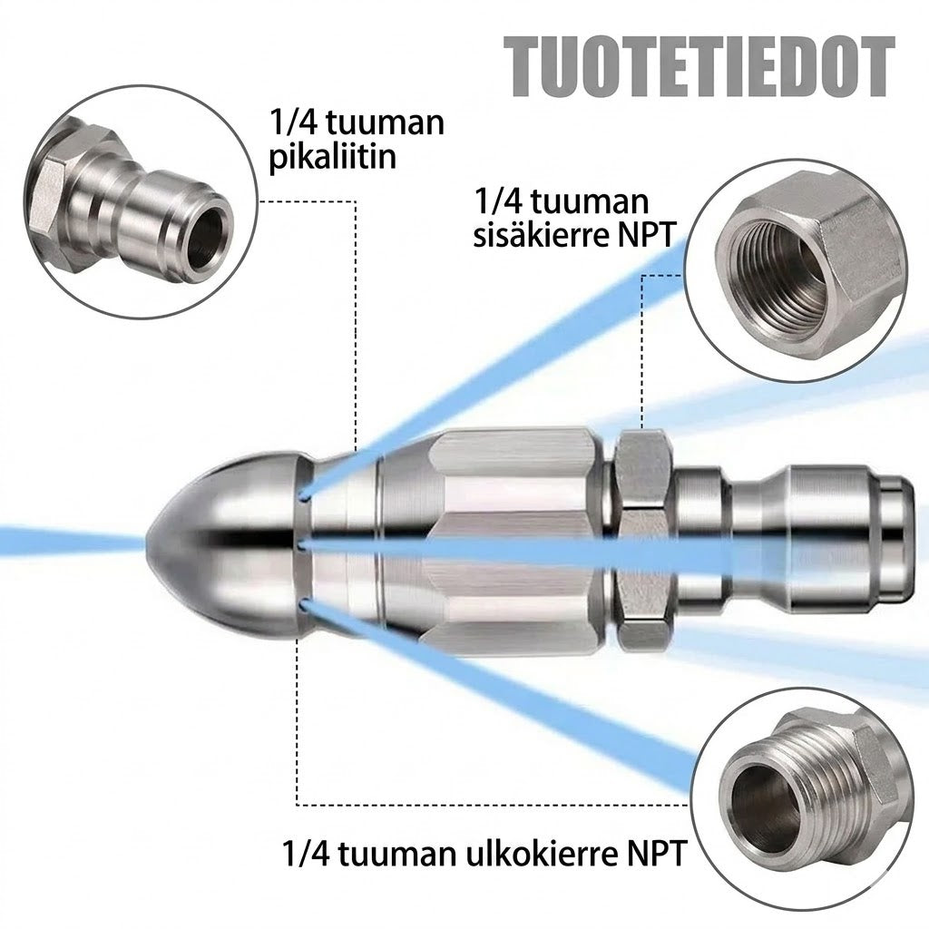 🔩  Ruostumattomasta teräksestä valmistettu viemärinpuhdistussuutin – Poistaa tukokset ja ehkäisee niitä tehokkaasti 💦🚿