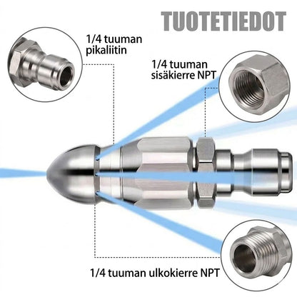🔩  Ruostumattomasta teräksestä valmistettu viemärinpuhdistussuutin – Poistaa tukokset ja ehkäisee niitä tehokkaasti 💦🚿