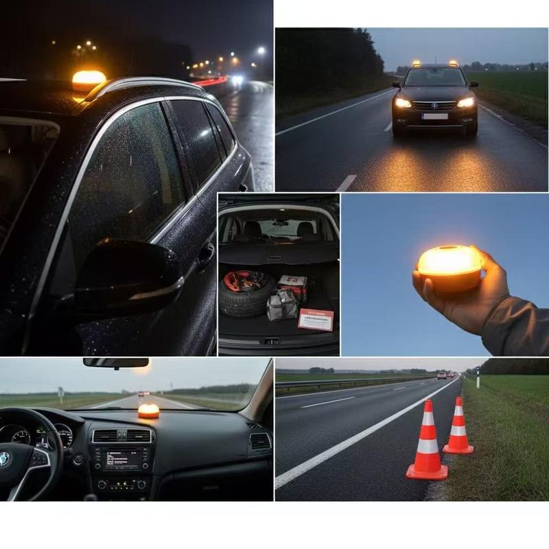 V16 Stroboskooppinen varoitusvalo voimakkaalla magneettijalustalla ja akulla