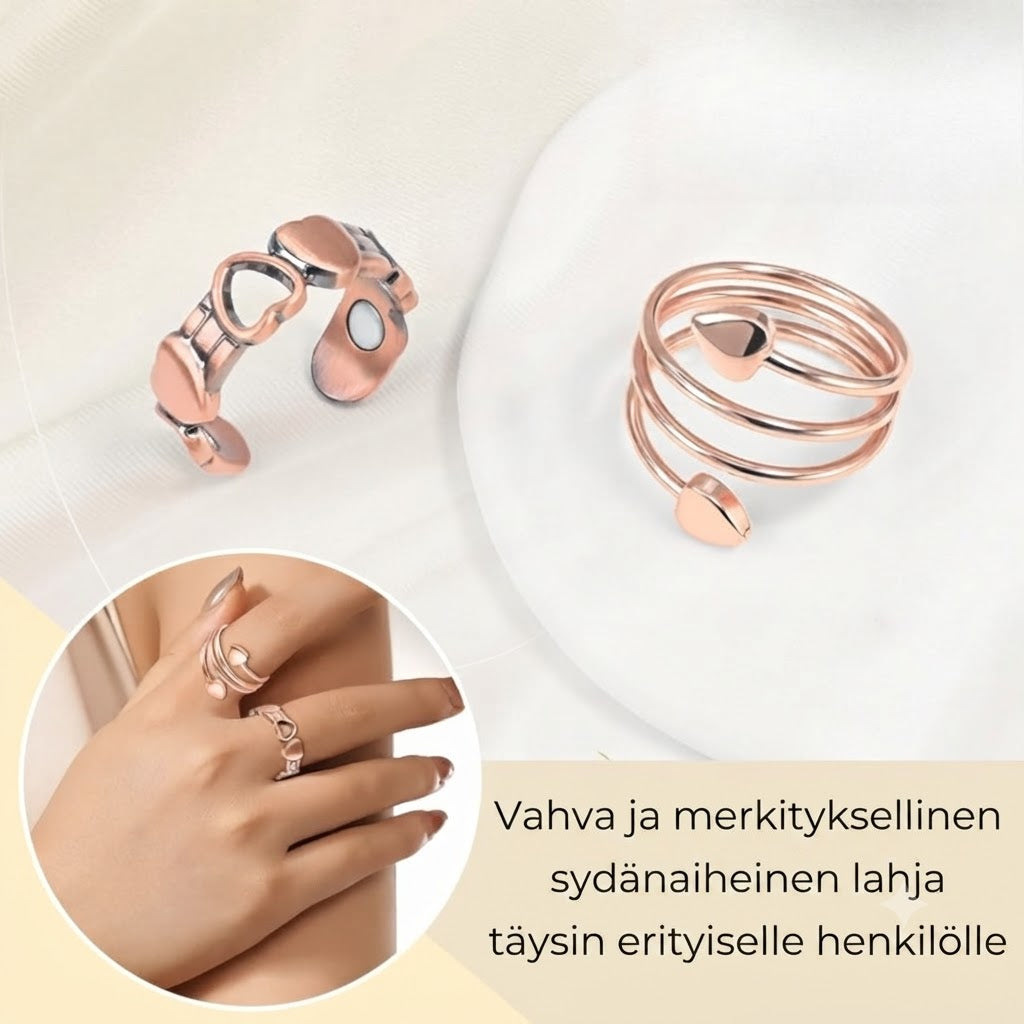Kuparinen hyvinvointisormus – magneettinen ja säädettävä