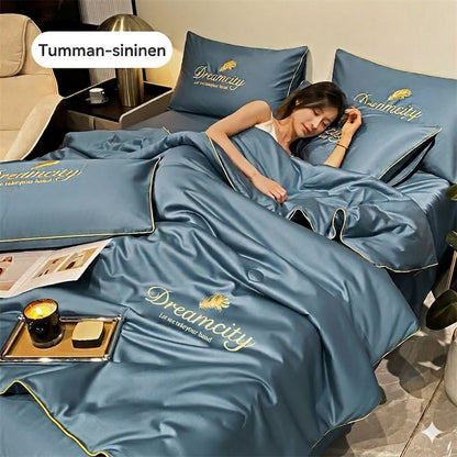 【Suoraan tehtaalta】❄️ Korkealaatuinen 4-osainen samettilakanasetti 💕 Miellyttävä ja hengittävä