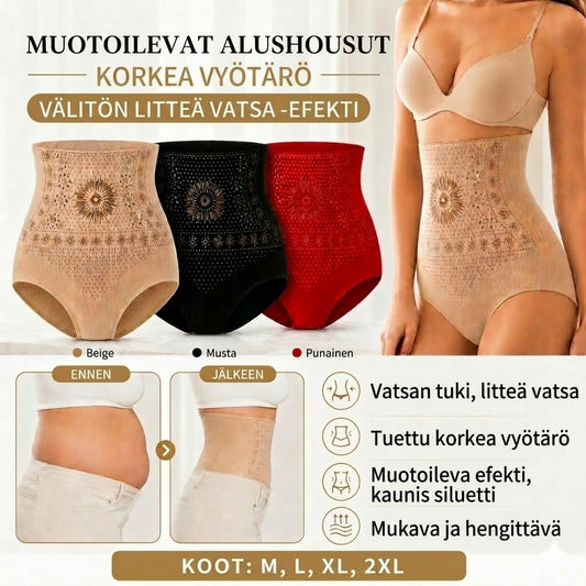 Korkeavyötäröiset muotoilevat shortsit