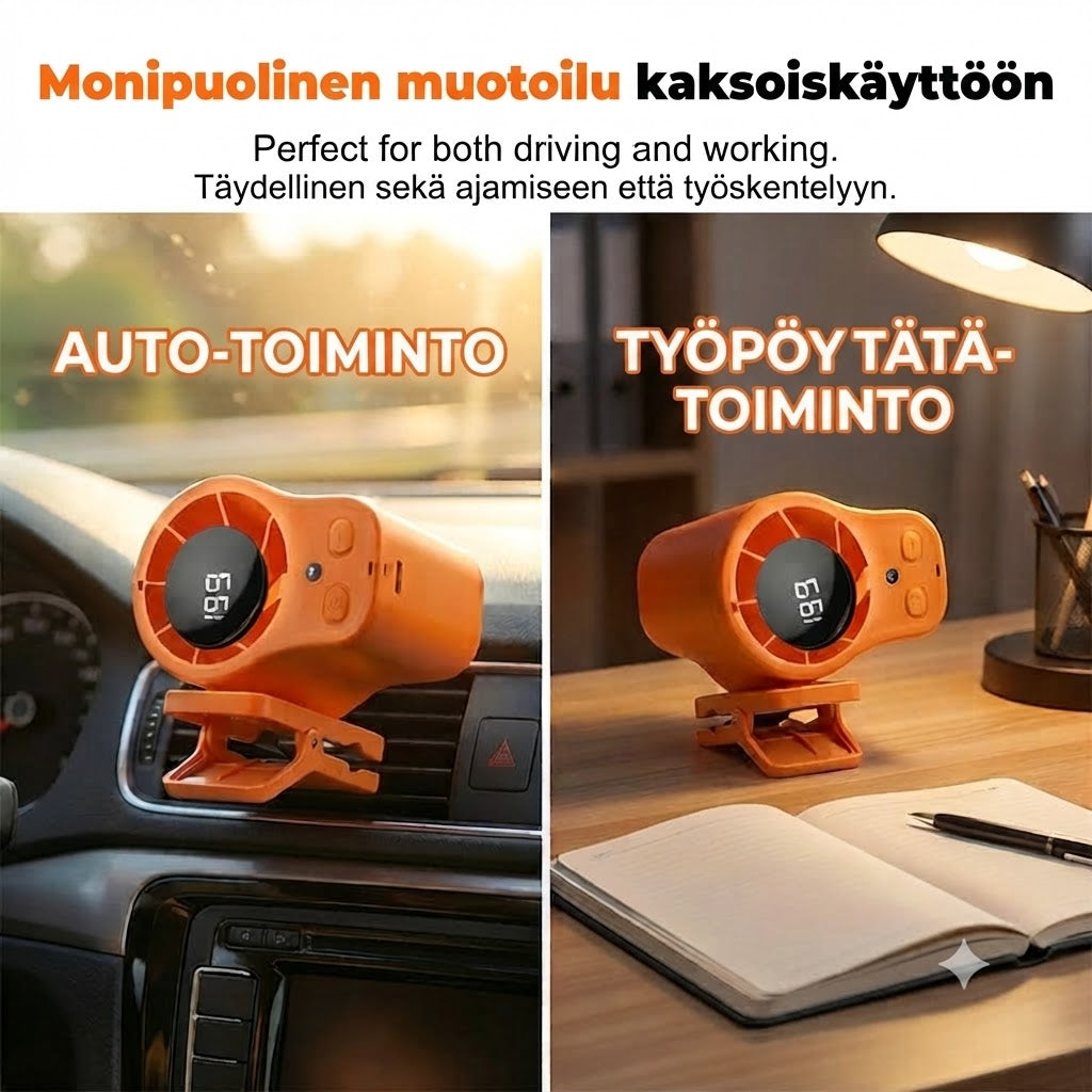 Handsfree henkilökohtainen tuuletin LED-näytöllä