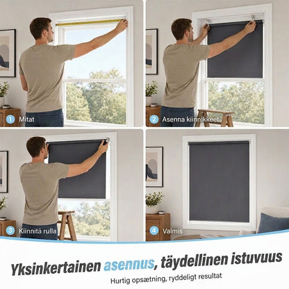 🪟 Moottoroitu pimennysrullaverho kaukosäätimellä – PVC – Leveys 47–240 cm – Johdollinen tai akkukäyttöinen moottori – Makuuhuoneeseen, toimistoon ja parvekkeelle 🏠