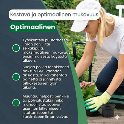 Ammattimainen taitettava 2-in-1 puutarhapenkki – Ergonominen polvistumisalusta EVA-pehmusteella – Työskentele vaivattomasti ja ilman kipua