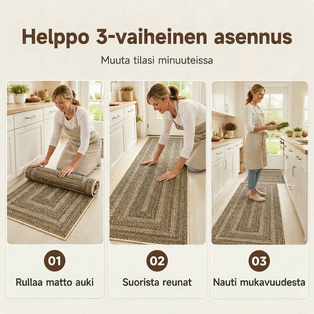 Elegantti kudottu käytävämatto
