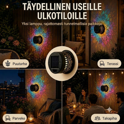 ProjectAura™ | Aurinkokäyttöinen Mandala-projektioseinävalaisin