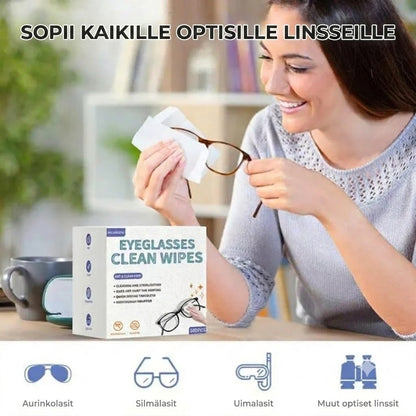 Silmälasien puhdistusliinat huurtumista ja likaa vastaan (100 kpl)