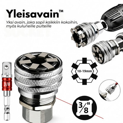 Yleisavain™ Yksi avain, joka sopii kaikkiin kokoihin, jopa kuluneisiin pultteihin